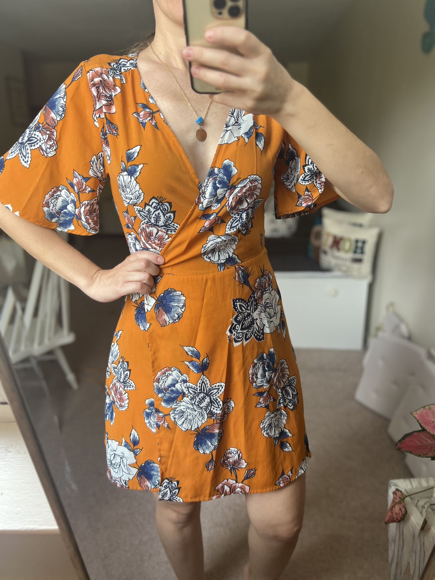 medium size boho wrap dress