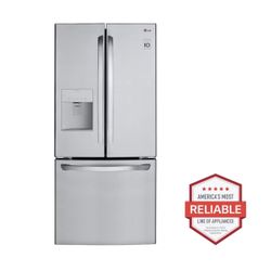 LG - 21.8 Cu. Ft. French Door Refrigerator with External Water Dispenser - Stainless Steel