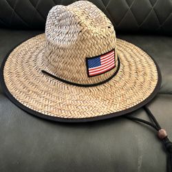 American Flag Straw Hat *New