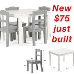 New kids table with 4 chairs white/gray just built $75 east Palmdale check out my other great listings…