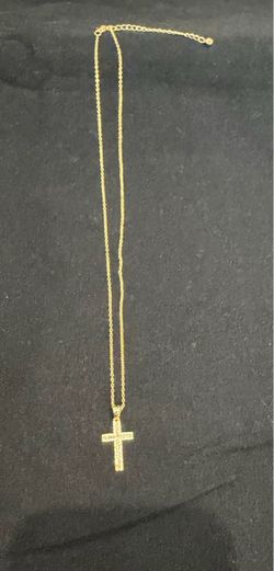 Silver & Gold-Tone Cross Pendant Necklace