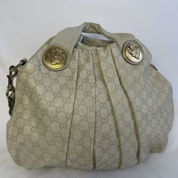 GUCCI Leather Hysteria Top Handle Bag Off White 197016
