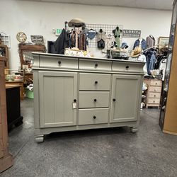 Newly Refinished Greige Credenza