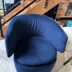 West elm Crescent Swivel Chair suede (2 available)