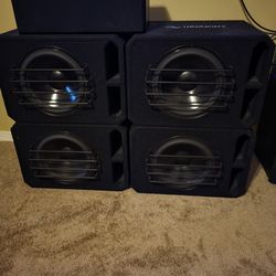 4 12 inch Dayton Audio Subwoofers And Amp