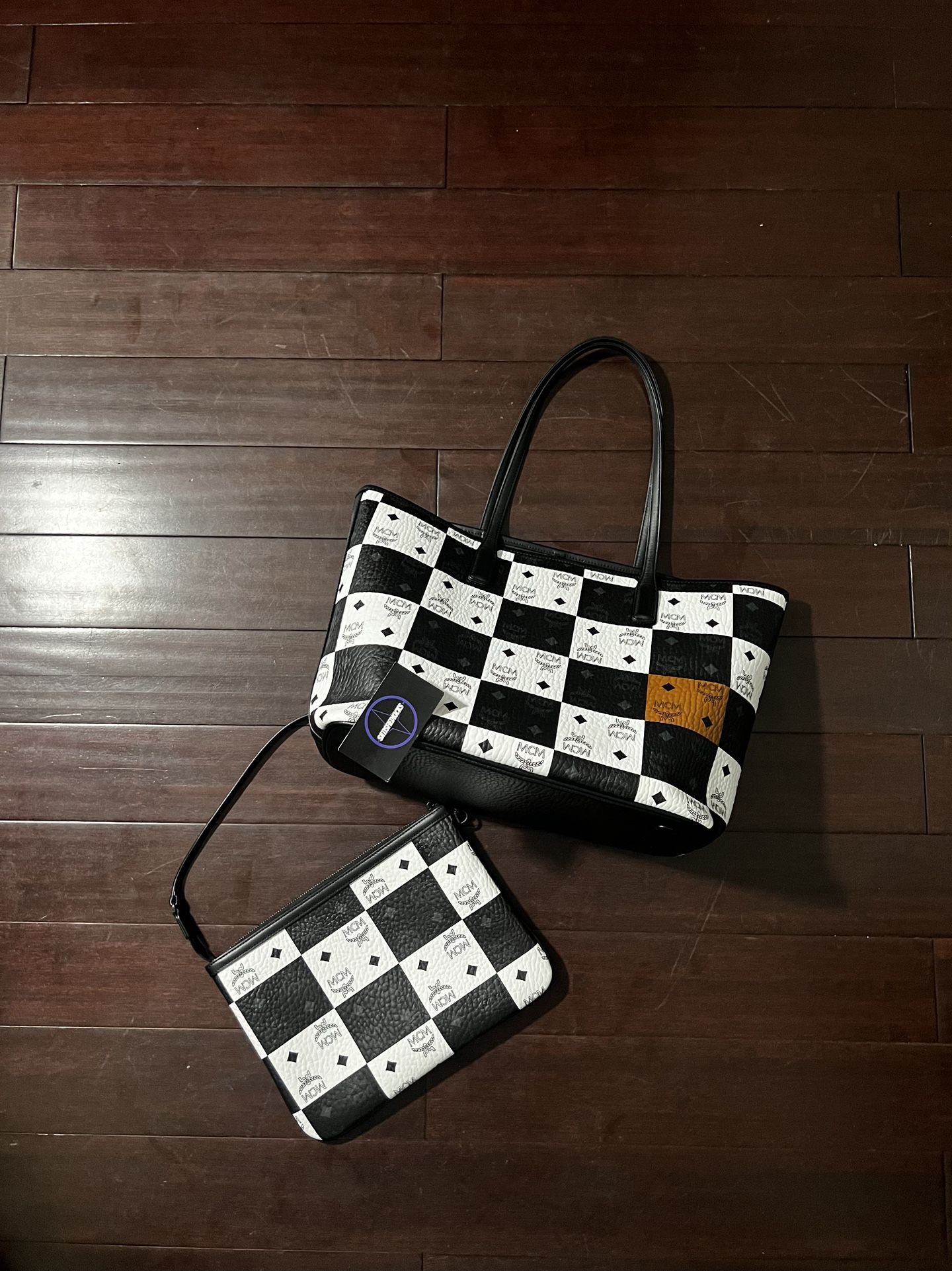 Mcm checkered bag Clearance
