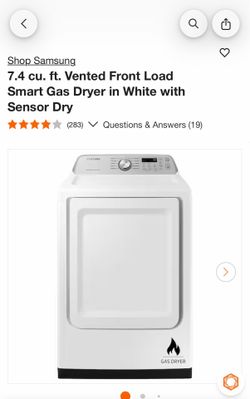 $400 OBO Samsung 7.4 cu. ft. Smart Gas Dryer White