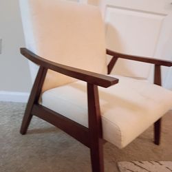 Mid Century Modern design Davis Linen Fabric Arm Chair, 20"LX23"WX32"H, 16"H, Model DVS51-L32
16"H: Floor to Upper Surface of the Bottom Cushion, 
32"