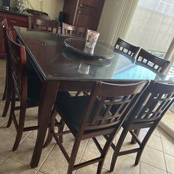 Glass Top Dining Table with Chairs