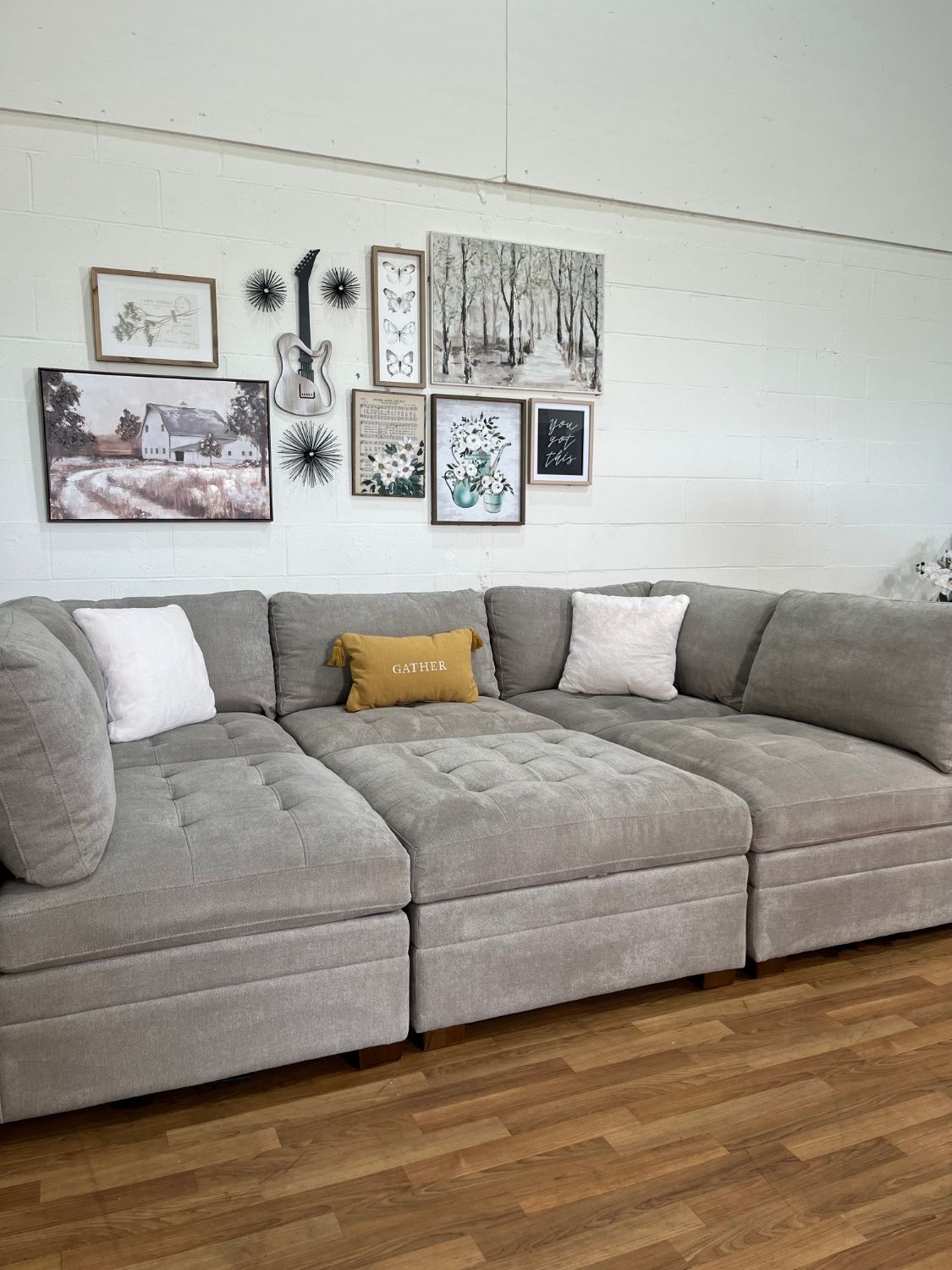 Tisdale 6pc Modular Sectional Couch w/Storage Ottoman | Free Delivery! ๐