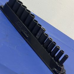 Snap-on Took 14 pc 3/8" Drive 6-Point Metric Flank DriveR Deep Impact Socket Set (8-19, 21 and 24 mm)