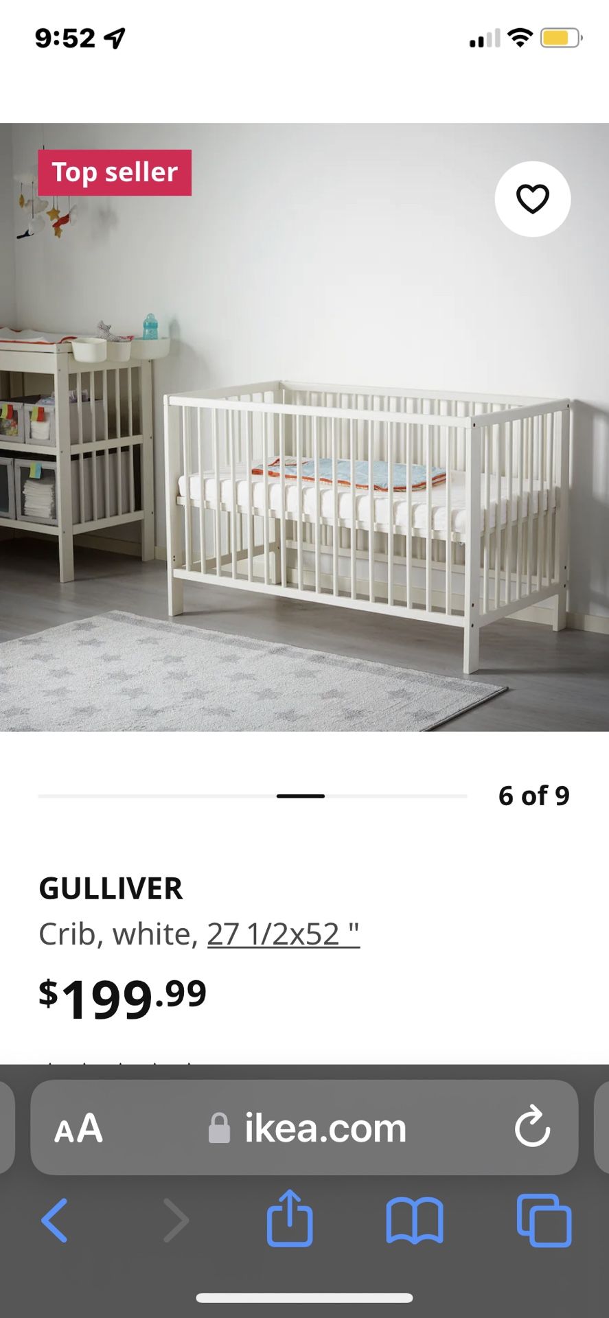 Gulliver White Baby Crib