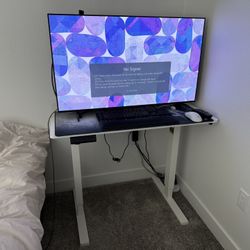 Electric Adjustable Height Desk, White