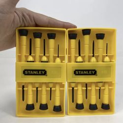 2-Stanley Tools 6 Piece Precision Screwdriver Set, Black/Yellow 66-052 Free Ship