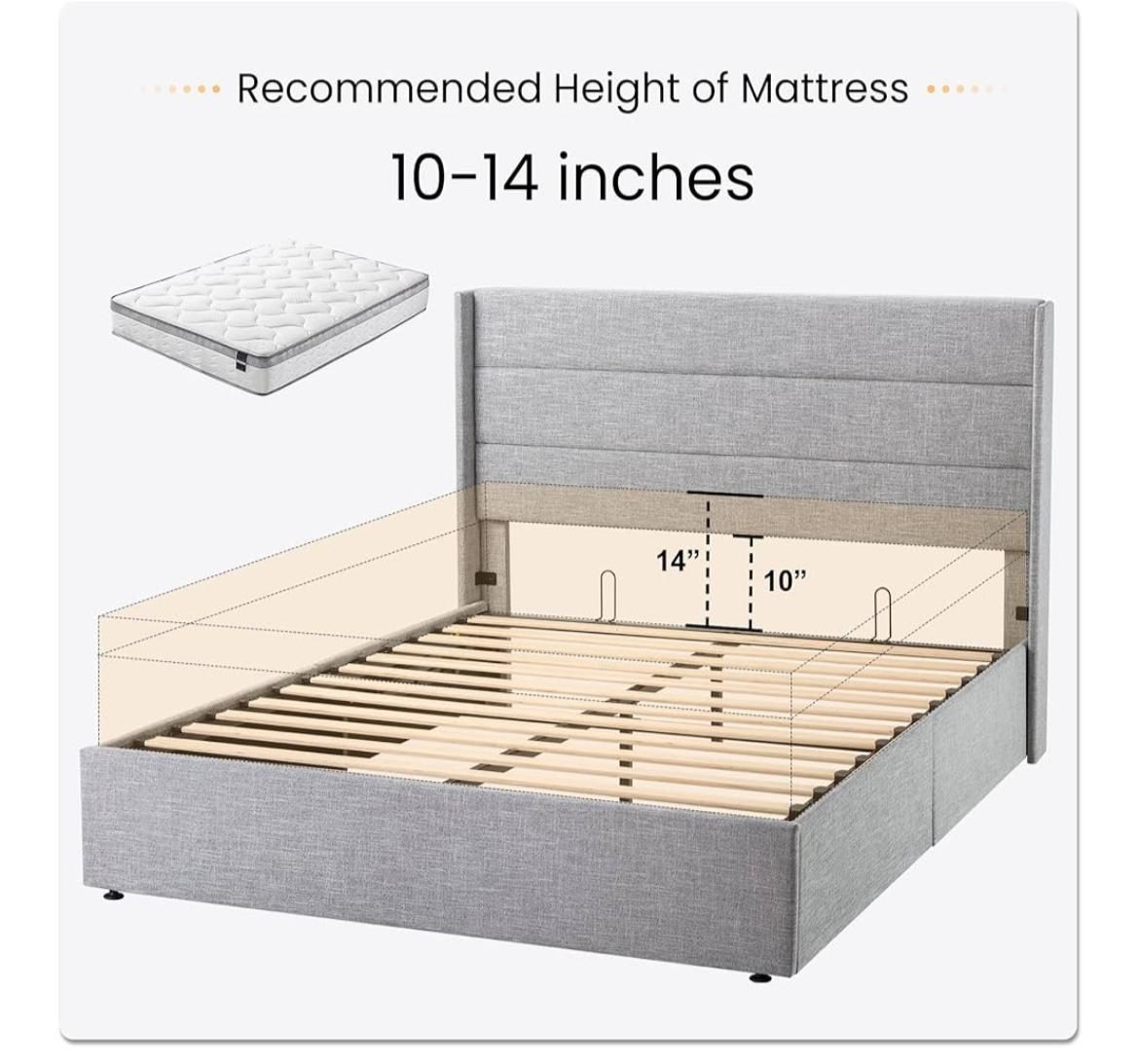 Queen Bed With 14 Inch Mattress 