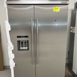 New Scratch And Dent Kitchenaid 48” Wide Stainless Steel Refrigerator 