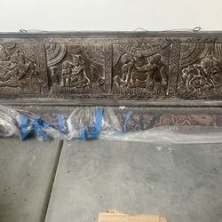Superbe Carved Hindu Wooden Panel