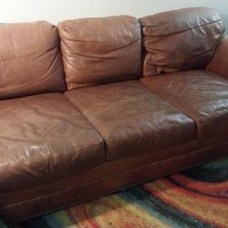 Old Italian Leather Couch 
