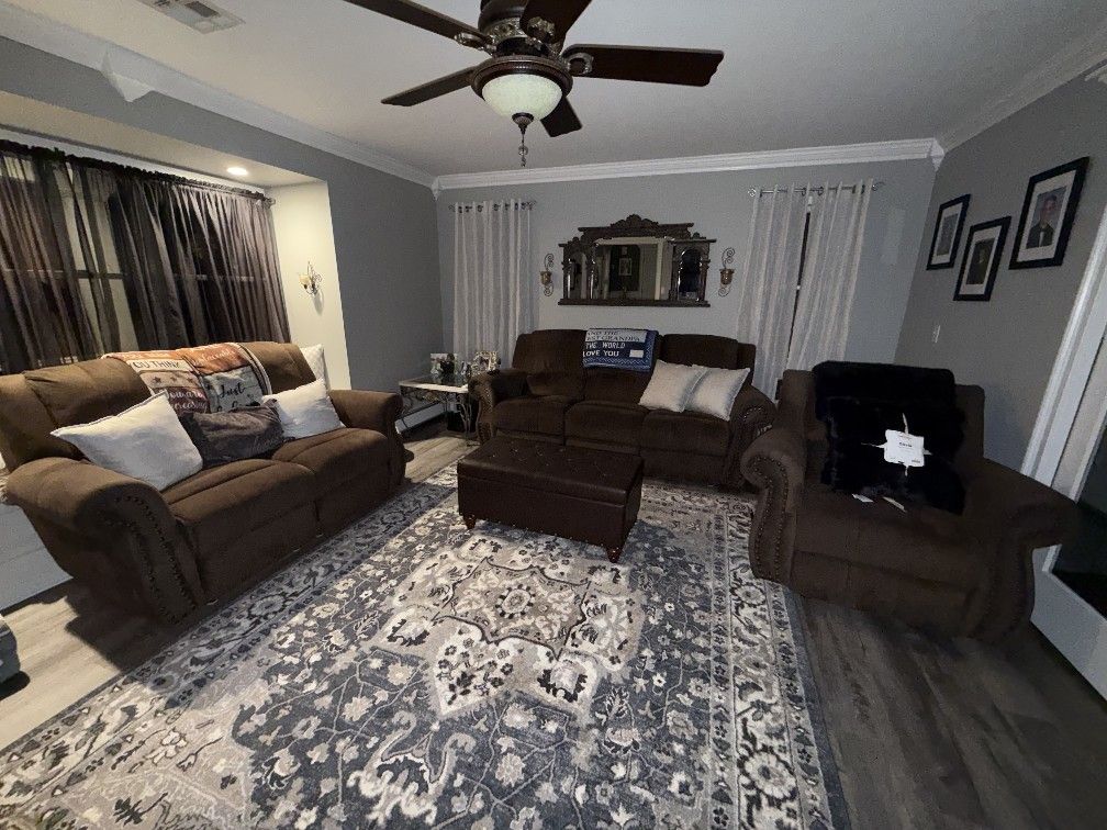 Reclining Couches Sofa Loveseat and Single Recliner