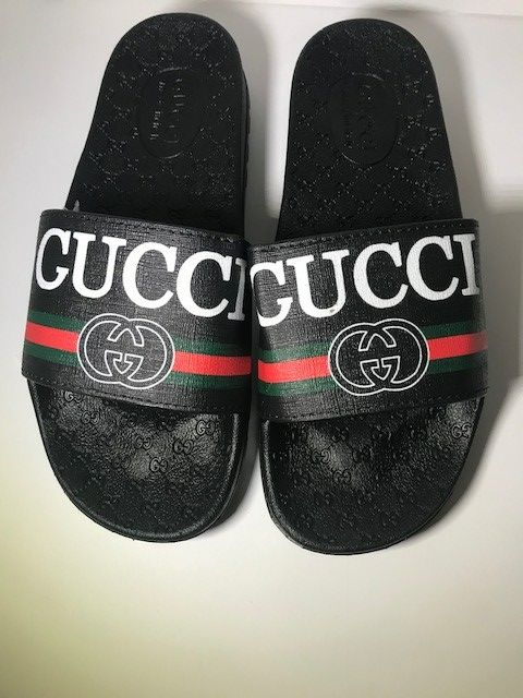 Black Gucci Slides Size 8