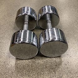 40lb Chrome Pair Of Dumbbells