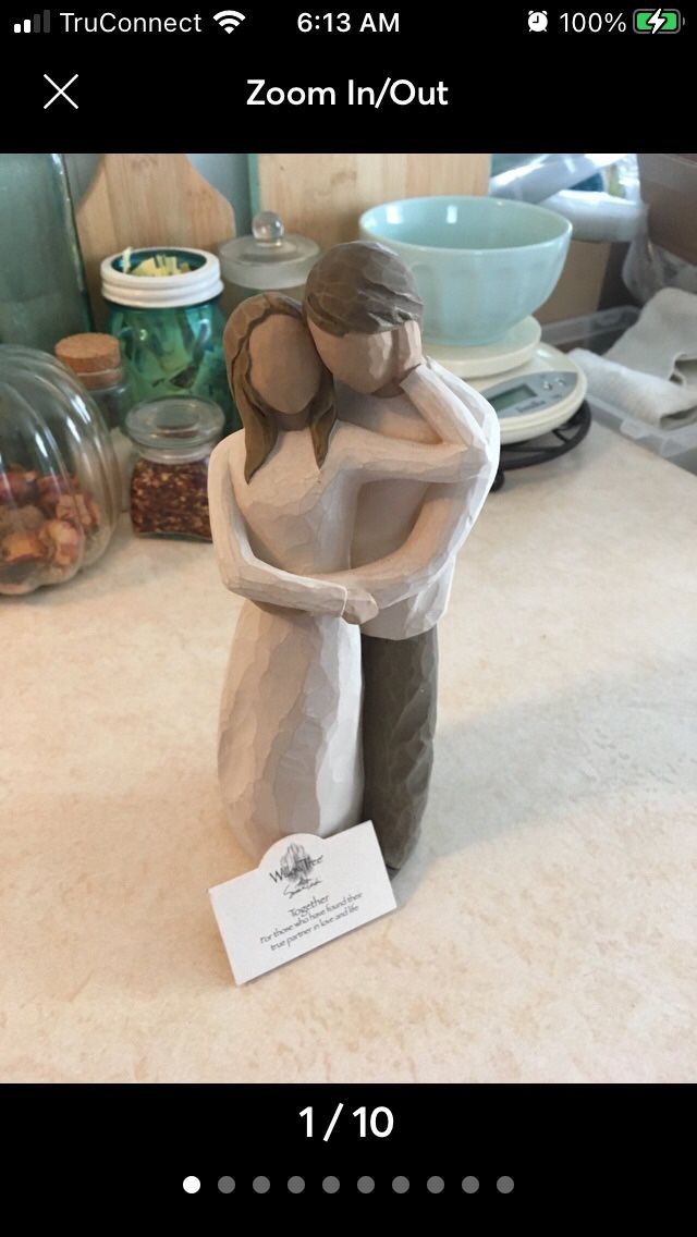 9” willow statue couple