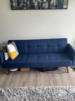 Blue futon