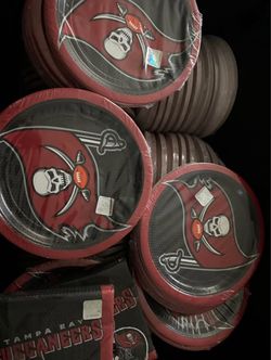 Bulk Sale - Tampa Bay Buccaneers Plates & Napkins - 100 Pieces for $175