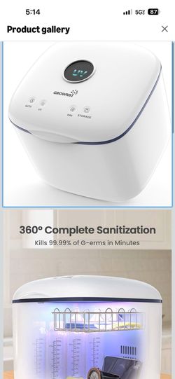 GROWNSY UV Sanitizer and Dryer, 4in1 Cleaner and Sanitizing Machine UV Sanitizer Box Household for Baby Bottles Toys Clothes Baby Stuff, for Family To