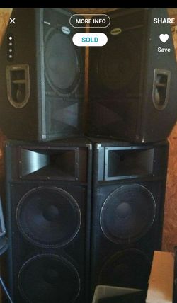 Dj System Peavey Amps Xover Behringer EQ Sonic maximizer power conditioner and rolling rack! 2 Yamaha 215s