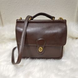Coach Willis Bag 9927 Leather Brown Brass Hardware Vintage 1990s 