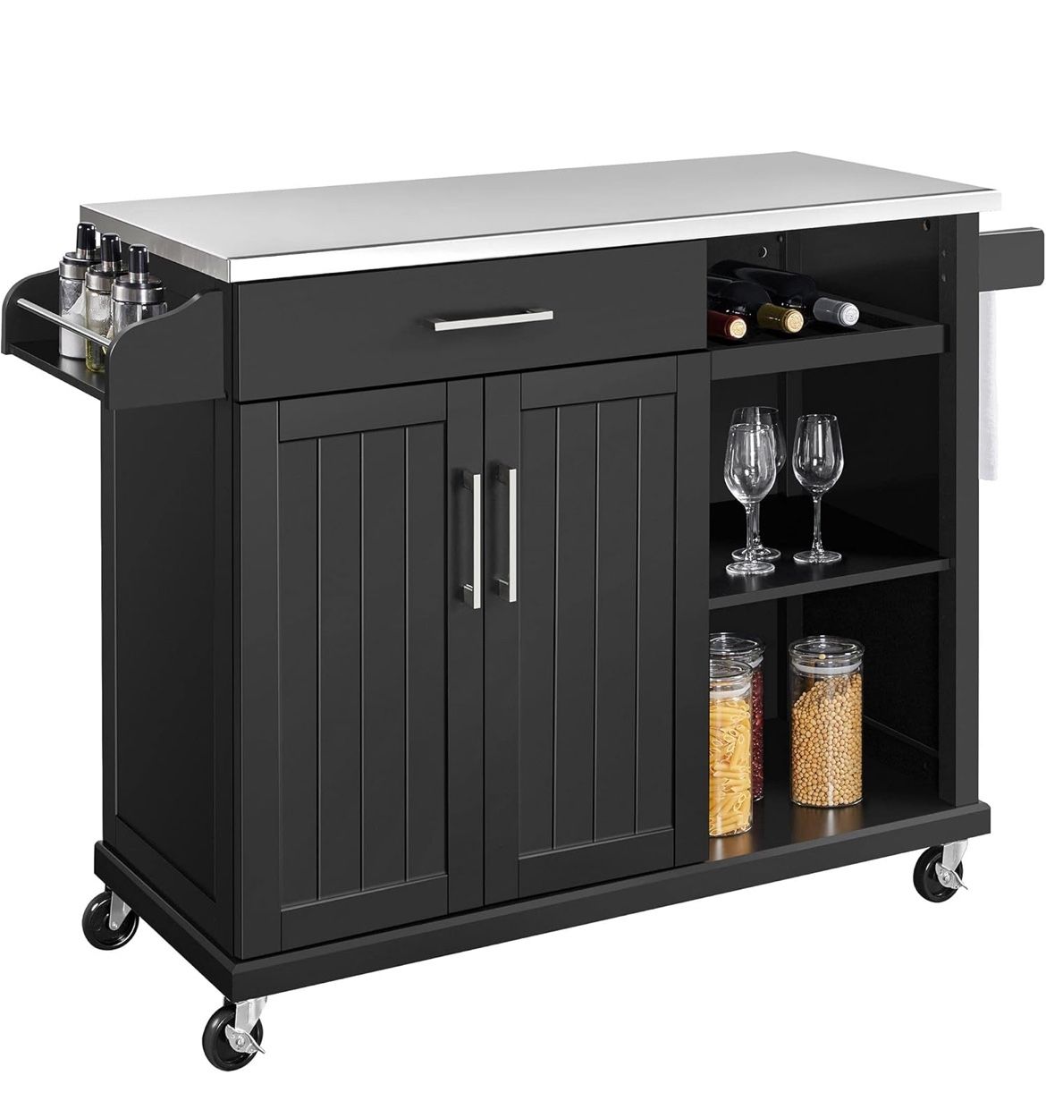 Yaheetech Kitchen Cart with Stainless Steel Top - New In Box