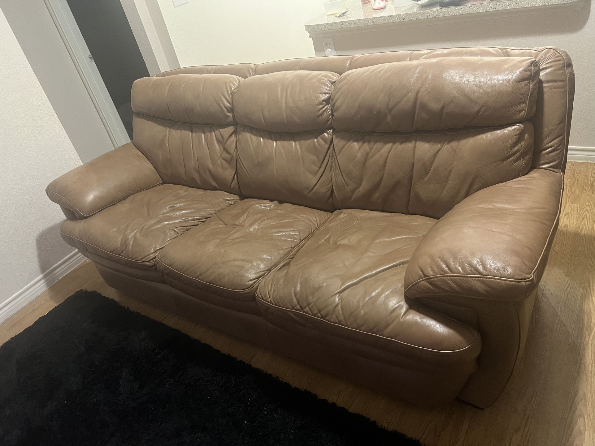 Brown leather Couch