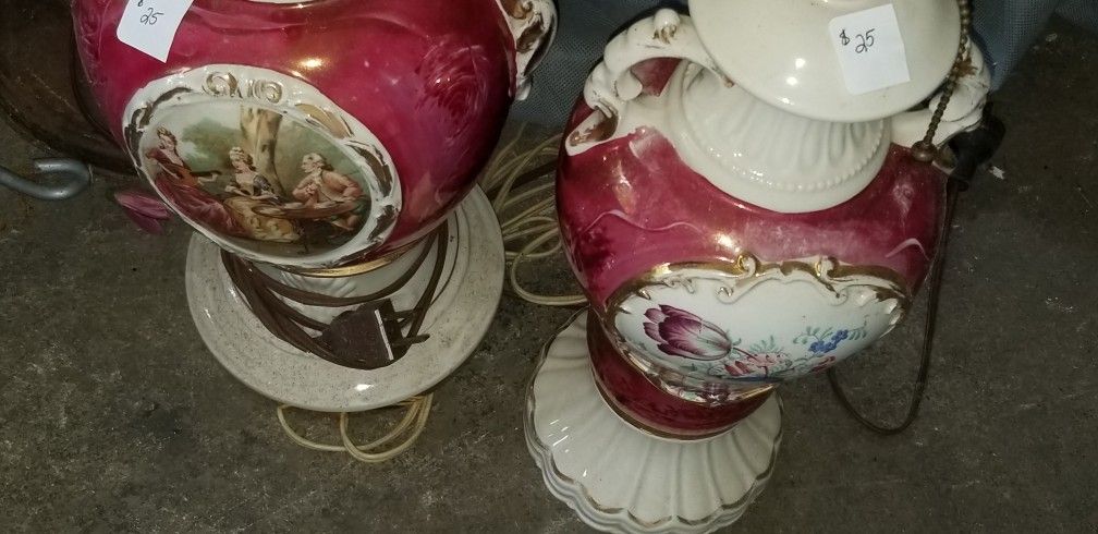 Set of antique lamps