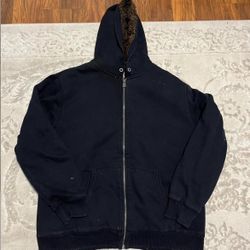 XL Black Heavy Weight Fur Hoodie