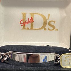 Men's ID Bracelet, Silver and Gold Engravable Plaque | Speidel Gold