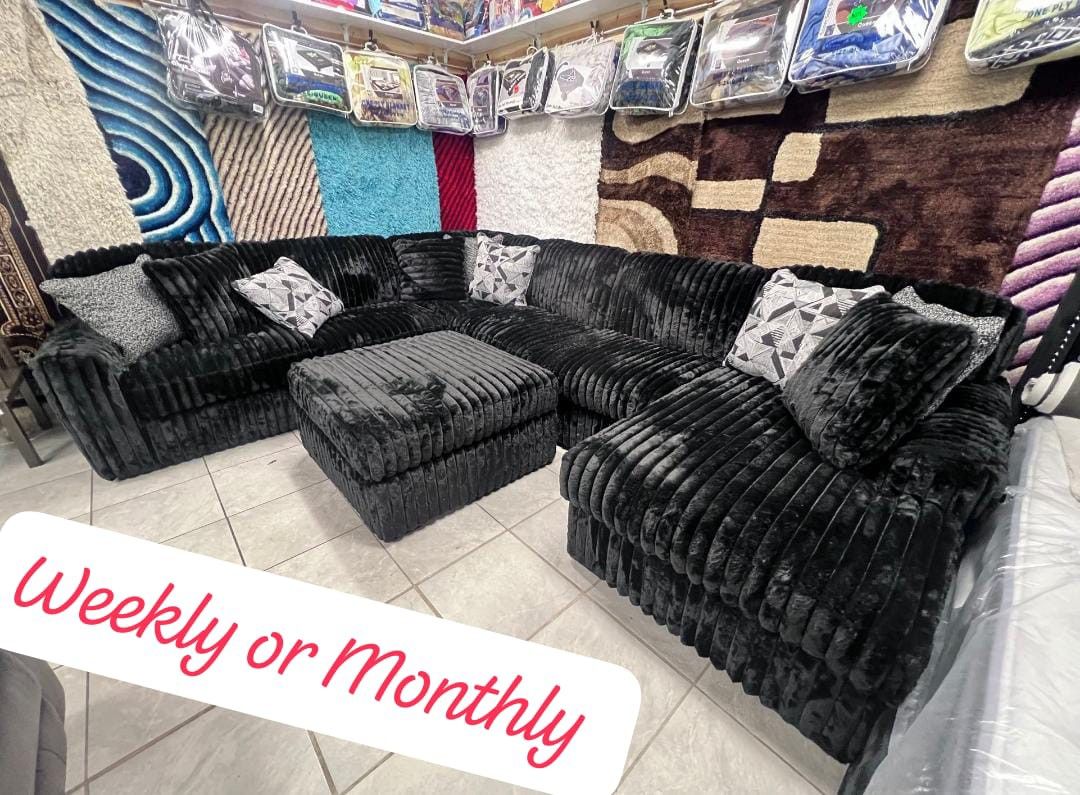 $50 Down Finance TOTAL $2190 Ashley Oversized Cloud Comfy Plush Modular Sectional Sofa Couch Ottoman Options Free Delivery