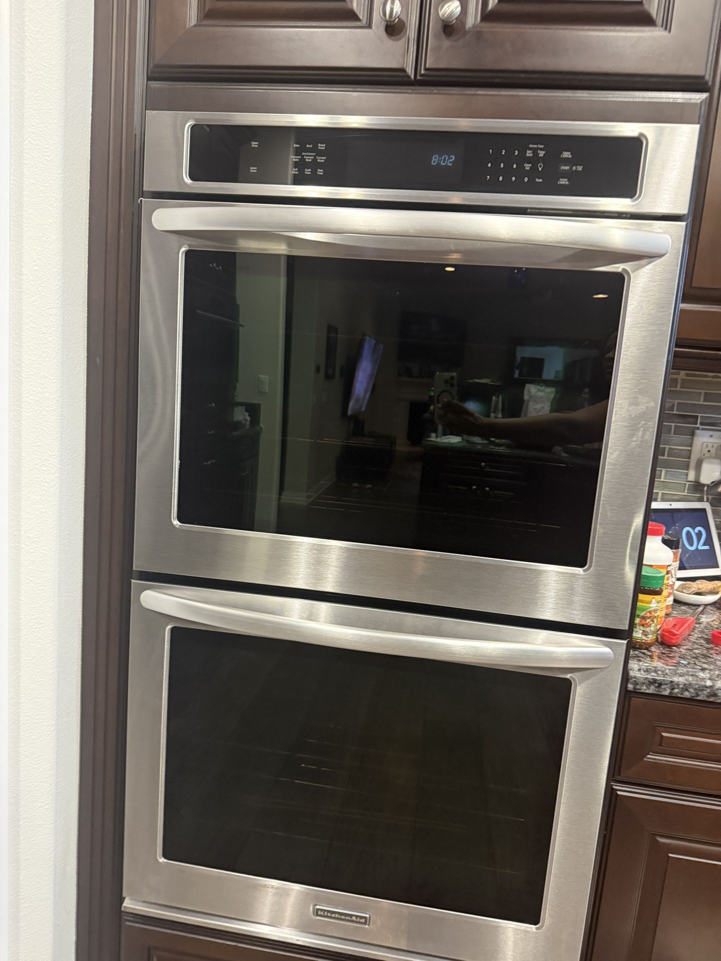 Kitchen Aid Double Oven, 6 Gas Burner Range and Hood 
