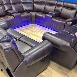LED Sectional With Power Recliners