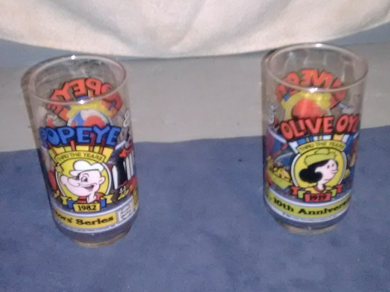 Popeye and Olive Oyl glasses