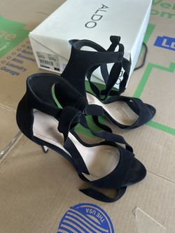 Aldo Black Ribbon Heels 