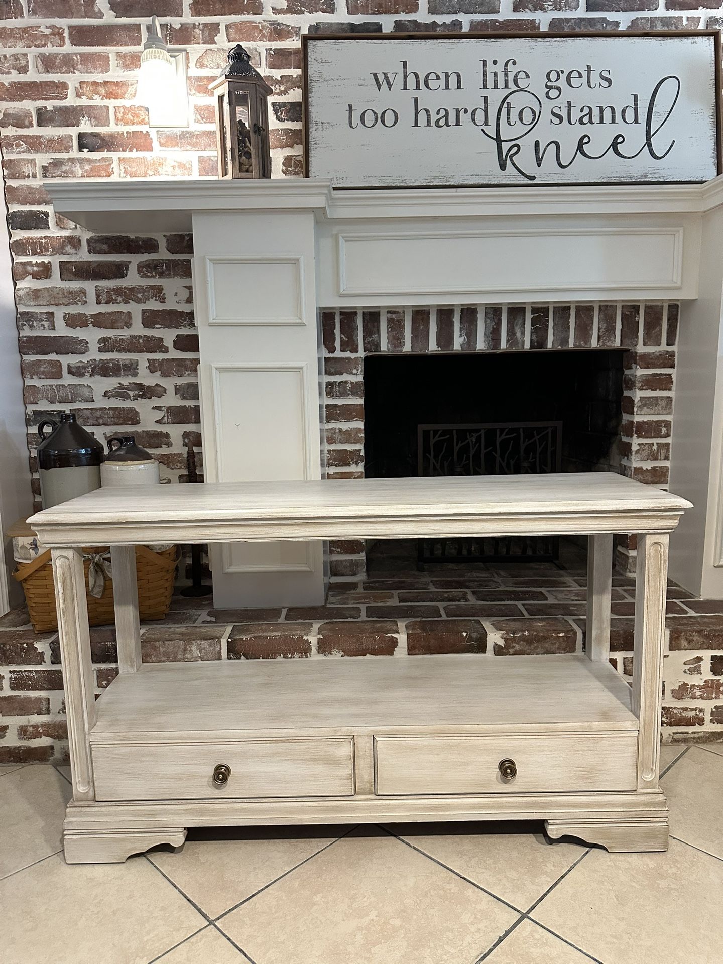 Refinished Solid Wood Entryway Table / Sofa Table / Hallway Console
