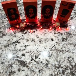 Handcrafted Halloween decor Blocks With Lights