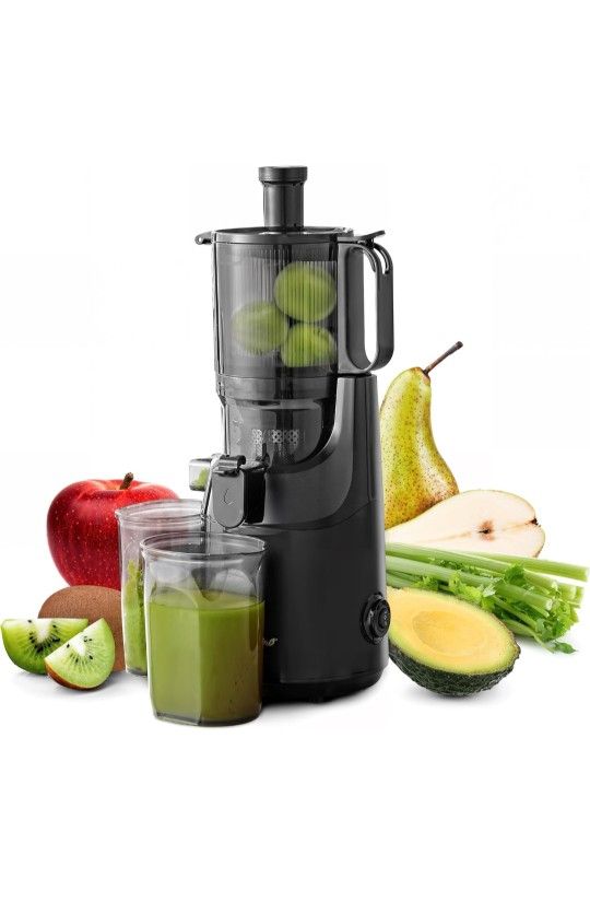 Big Mouth Whole Fruit 5.2” Self-Feeding Chute, Cold Press Masticating Slow Juice Extractor, Hands-Free, Less Prep, Easy to Clean, Impact Resistant BPA