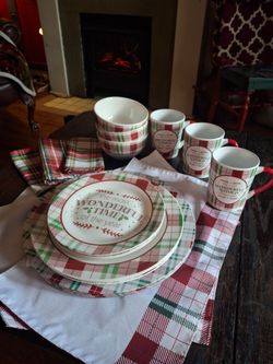 Christmas Dishes Most Wonderful Time of the Year Dinner Set for 3, 21 Pcs