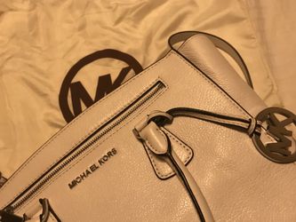 Michael Kors white lamb leather