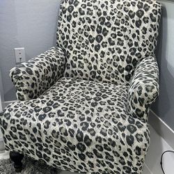 Upholstered Leopard Print Armchair 