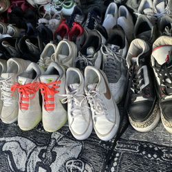 28 Pairs Of Shoes Selling Them All Together Sizes 1y All The Way To 12 In Men $145 For All Of Them Together Not Separate 
