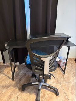 Desk, Chair and Desk Riser