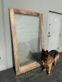 Huge Vintage Wood And Glass Window 46" X 78"